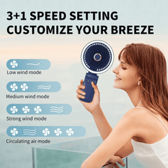 New 9000mAh 4-Speed Oscillating LED Desk Fan,Portable Stroller Fan/Foldable Hanging Clip Fans,Handheld Fans,Personal Rechargeable Small Fan for Home Travel Camping,11inch,Blue