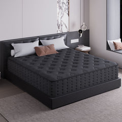 Tryagat 14” Queen Hybrid Mattress in a Box, Medium Firm Queen Size Mattresses, Cooling Gel Memory Foam Mattress with Individually Wrapped Pocket Coils, Pressure Relief