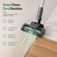 Prettycare Cordless Vacuum Cleaner,30Kpa 40min 6-in-1 Upright Stick Vacuum Cleaner for Pet Hair Carpets Floors with LED light