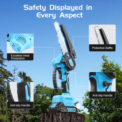 Transmart Cordless Handheld Chainsaw, 21v Small Chainsaw, Electric Chainsaw Electric Chainsaw Rechargeable Battery for Garden and Farm