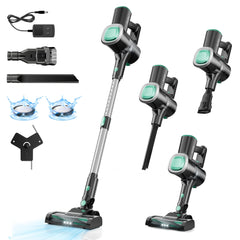 Prettycare Cordless Vacuum Cleaner,30Kpa 40min 6-in-1 Upright Stick Vacuum Cleaner for Pet Hair Carpets Floors with LED light