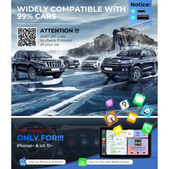 Muzpu Wireless CarPlay Adapter for iOS Cars - Plug & Play, Auto Connect, Fast Stable CarPlay, 5.8GHz WiFi BT 5.3, Upgrade Wired to Wireless -Black