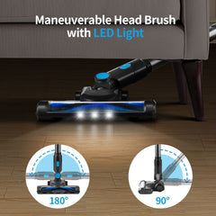 Transmart 18Kpa Powerful Cordless Vaccum Cleaner for Home, Lightweight Stick Vaccum Cordless Rechargeable Battery 40 Min Runtime Vacuum Cleaner Hard Floor Pet Hair