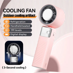 Juyafio Cutting-Edge Tech with 199 Speed Cooling Portable Small Fan&Handheld Fan,Foldable Desktop Fan,4000mAh, USB Rechargeable And Quiet Personal Fan For Home, Office, Travel & Outdoor Use (Pink)